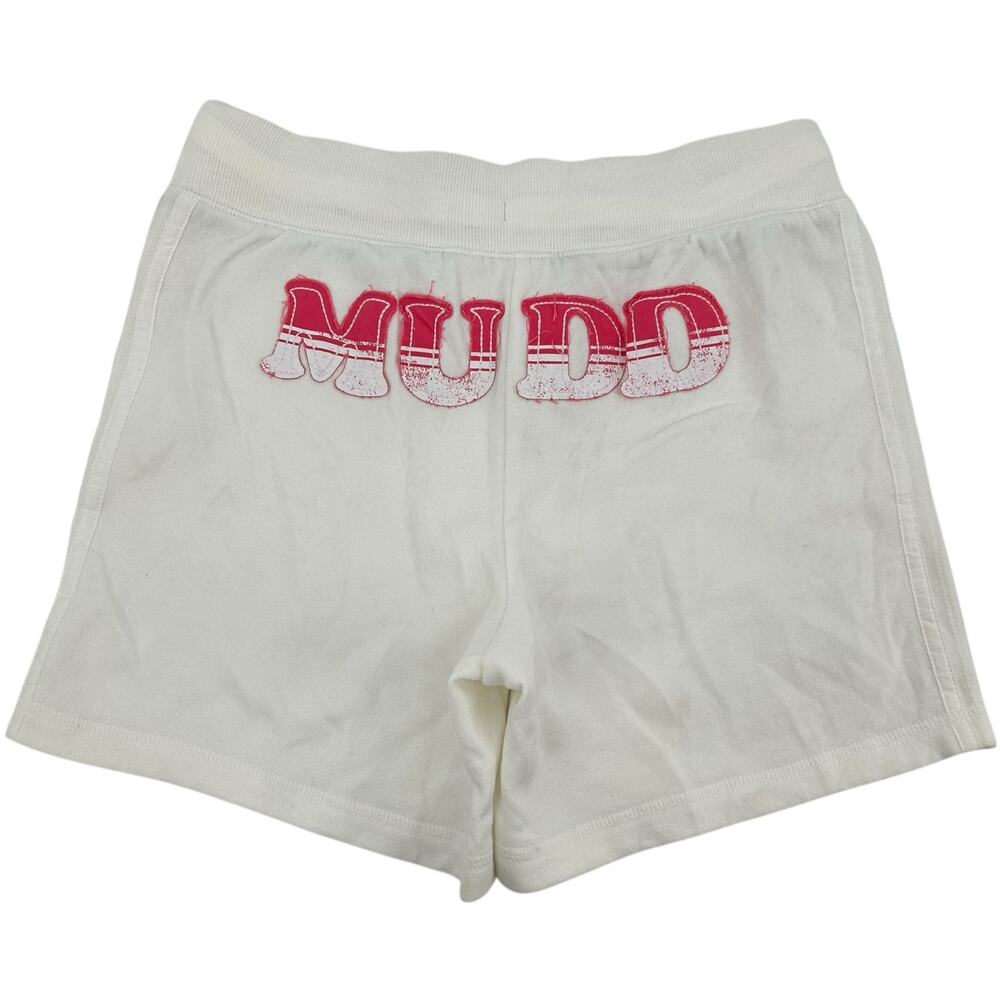 Vintage y2k women's white pink Mudd Victory Fleece Activewear Gym Comfort Shorts